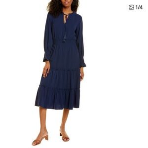 Sail to Sable Smocked Waist
Midi Dress size medium navy